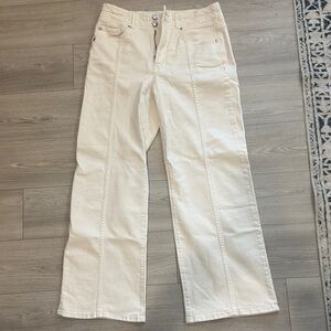 LOFT Women's Cream Jeans “The Wide Leg”